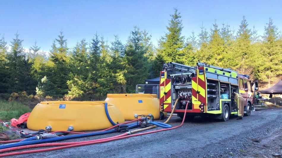 Fire engine and water dams supplied for Construction, Event and Decommissioning  projects by supplied by Fire-Medics, Event Fire, Rescue & Emergency Medical Cover specialists,  Belfast, Dublin, Donegal / Sligo providing an all Ireland service.