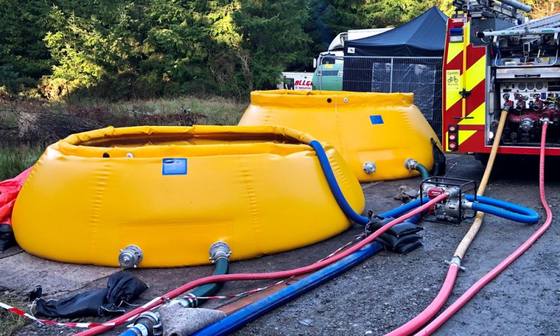 10,000 litre water dams supplied by Fire-Medics, Event Fire, Rescue & Emergency Equipment Hire,  Belfast, Dublin, Cork / Donegal / Sligo providing an all Ireland service