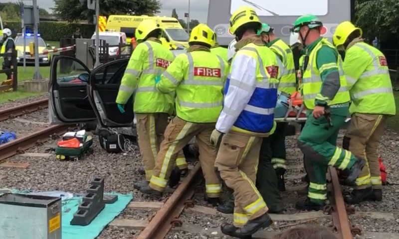 Level crossing accident casualty reponse - Fire-Medics, Event Fire, Rescue & Emergency Medical specialists, Belfast, Dublin, Cork / Donegal / Sligo, Ireland